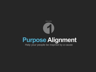 Purpose Alignment
Help your people be inspired by a cause
1
DRIVER
 