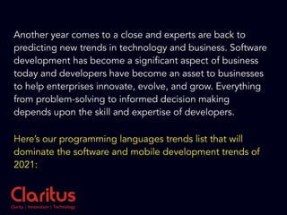 7 Predictions about Software Development trends in 2021
