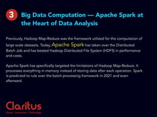 Big Data Computation — Apache Spark at
the Heart of Data Analysis
Previously, Hadoop Map-Reduce was the framework utilized...