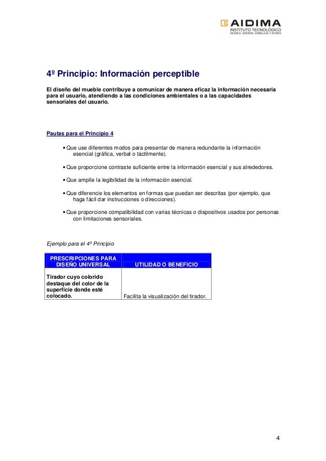 7 principios del diseño de mobiliario para todos