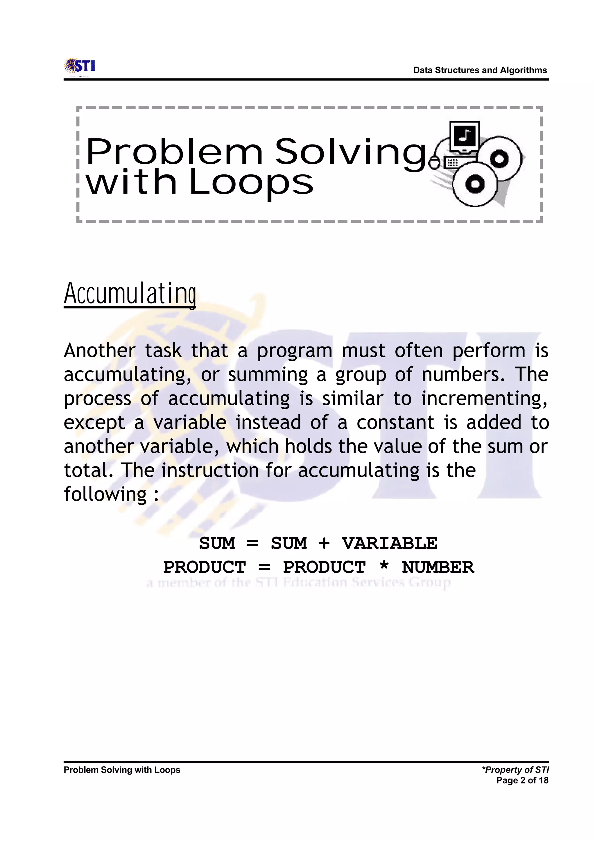 7 problem solving with loops | PDF