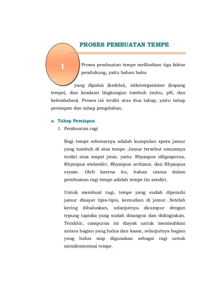 7 Proses Pembuatan Tempe