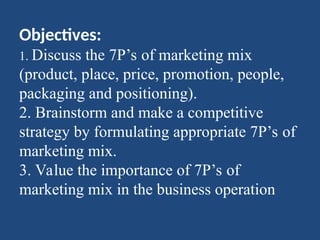 7PS of marketing in entrepreneurship module | PPT