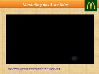 Marketing dos 5 sentidos

http://www.youtube.com/watch?v=KHVqjkgUu-g

 