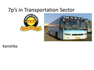7p’s in Transportation Sector




Kanishka
 