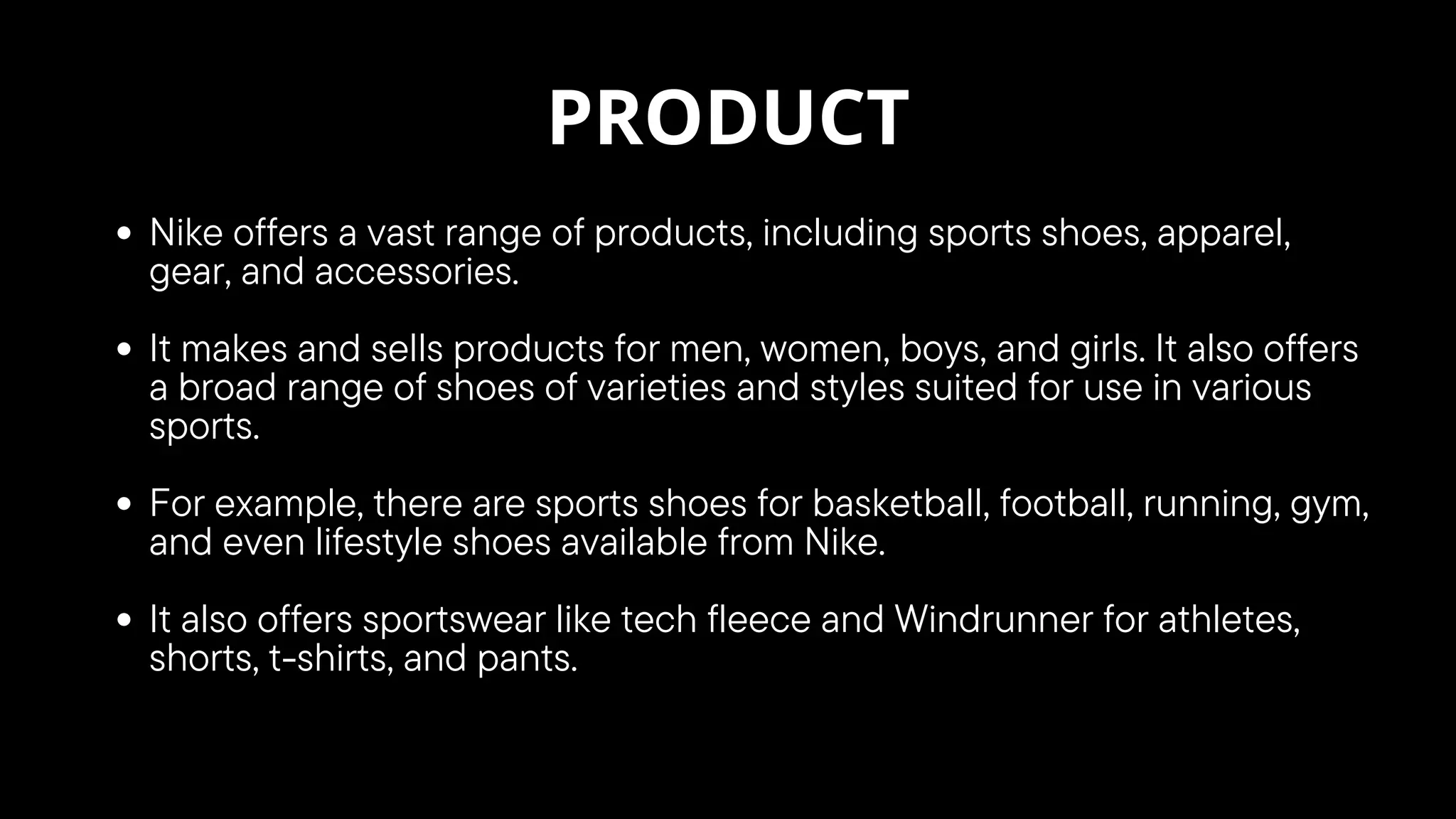 nike product description