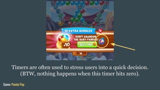 Timers are often used to stress users into a quick decision.
(BTW, nothing happens when this timer hits zero).
Game: Panda...