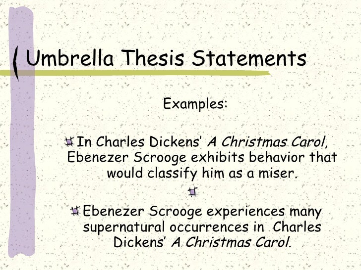 examples of umbrella thesis