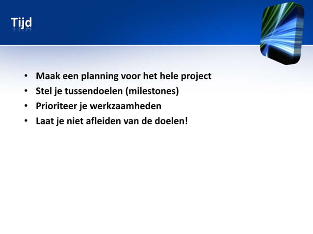 Sessie 7: Plan van Aanpak, projectmanagement, PRM | PPT