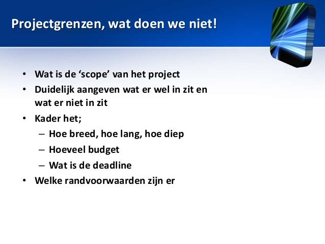 Sessie 7: Plan van Aanpak, projectmanagement, PRM