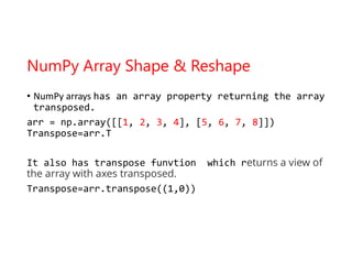 python programming using (numpy) module Images High... Script programming - python numpy library | PDF