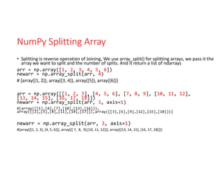 Script programming - python numpy library | PDF