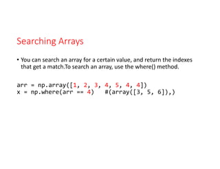 Script programming - python numpy library | PDF