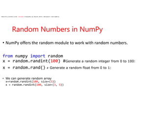 Script programming - python numpy library | PDF