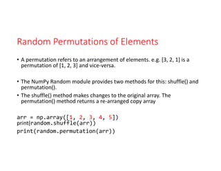 Script programming - python numpy library | PDF