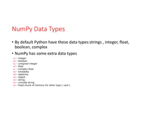 Script programming - python numpy library | PDF