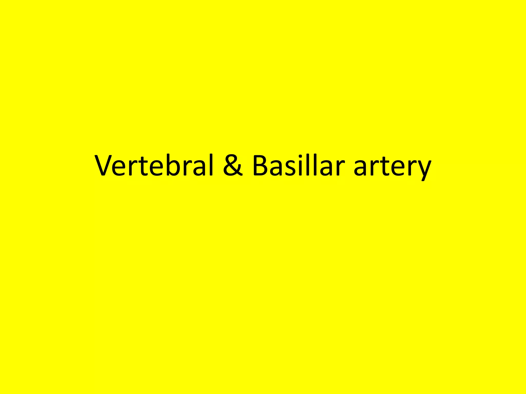Vertebral & Basillar artery
 