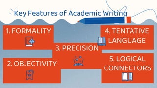 Academic Language Features GRADE 7 ENGLISH Q4 W7 pt 2 DISTINGUISHING FEATURES OF ACADEMIC WRITING ...