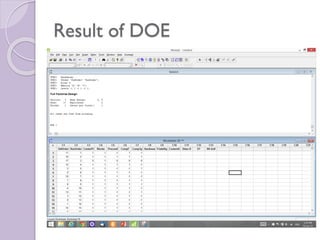 Result of DOE
 