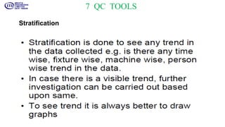 Stratification
7 QC TOOLS
 