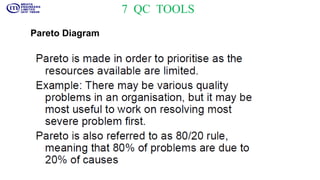Pareto Diagram
7 QC TOOLS
 
