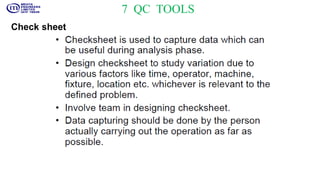 7 QC TOOLS
Check sheet
 