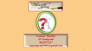 Contact Details:
SN Panigrahi
9652571117
snpanigrahi1963@gmail.com
34
 