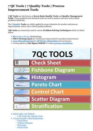 7 QC Tools 7 Quality Tools Process Improvement Tools.pdf | Business ...