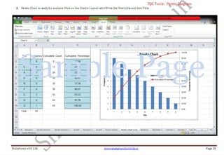 7QC Tools : Introduction 
ShakehandwithLife.in www.shakehandwithlife.in Page 1 
Introduction 
Fundamental Tools to solve 95% quality related problems 
These seven effective methods or tools which will offer any organization means of collecting, presenting, and analyzing most 
of its data problems. 95% of quality related problems in the factory can be solved with these 7 fundamental quality tools. 
Developed by 
The Seven QC tools were developed by Prof. Kaoru Ishikawa, ‘The father of QCCs’ (Quality Control Circle). Through his 
experience, he identifies a set of tools which can be used by teams and individuals to interpret the data fully and derive the 
maximum information out from it. 
Can be used by 
Business owners, Junior, Middle and Senior level quality professionals, Engineers, Managers in different kind of 
manufacturing and service industries, Sports, Research. 
Applied in 
Production ,Quality Control, Warehouse , Sales and Purchase, Personnel Management, Storekeeping, Marketing , Service delivery, Housekeeping, Accounting, 
Banking , Airline, Insurance, Telecommunication, Medical and healthcare, Education and so on……. 
Applied by an individual or team in 
Process Audit, Data Collection and Analysis, Data presentation, Identifying Critical Issues, Identification of root causes, Brain Storming, Quality control , Process 
Control, Problem solving , Decision Making, Continual Improvement , Maintaining Accuracy and Precision, Kaizen Activities, Six Sigma projects, Cost reduction 
Business Research etc…. 
Getting expertise in various skills while using 7QC Tools 
Control over the process, Finding value added and Non value added activities, Reducing cycle time, Learning of data collection techniques, Smart presentation of 
data, Tracking the most appropriate cause for a problem, Dig out the root cause for a problem, Calculation of degree of relation between cause and effect of a 
problem, Accuracy of results, data analytic skills, Comparing past and future trends of data with present, Learning statistics process control, MS-Excel. 
 