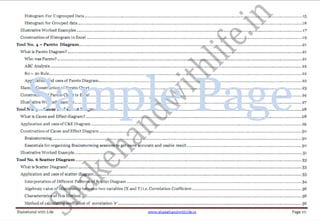 ShakehandwithLife.in www.shakehandwithlife.in Page iv 
About Author 
Narender Sharma has worked with a leading container glass manufacturing organization since 2001 to 2014 as a quality 
professional. He passed his B.Sc. (Mathematics, Physics and Electronics) in 1997. After passing his B.Sc. he had been in school 
education since 1997. In 2001 he successfully completed his B.Ed. in (Teaching of mathematics and teaching of Science). But he 
did not remain in the field of school teaching and enter into corporate life. In 2008 he completed his course work for MBA 
(Production and Operation Management) along with his job. He has gone under various training programs like Six Sigma Green 
Belt, ISO9001:2008, Internal Auditor Course. Teaching gives him immense pleasure ‘cause he understands that in this area we 
are not only teaching but learning also and expand our boundary of knowledge from our next generation. He writes blogs, 
makes sketches, read books as his part of hobby. 
Presently he is working on E-Learning through his website ; www.shakehandwithlife.in . 
Narender Sharma tried to put his all experience and knowledge gained from his work and study area. 
“It is very difficult to make things easy to understand by others and I sincerely do this by designing graphics in this book. If you 
still find difficult to understand these tools, definitely I need to work more hard to make things easier. The book contains not 
only the theoretical concept of all 7 QC tools but the practical application with illustrative worked examples and construction of tools like Histogram, Pareto Chart, 
Scatter diagram, Control charts in MS Excel with help of commands and images also.” …………………..Narender Sharma 
The Trainer can be contacted at 
Website: www.shakehandwithlife.in 
E-Mail : narender@shakehandwithlife.in 
shakehandwithlife@gmail.com 
Facebook : www.facebook.com/shakehandwithlife 
SlideShare: www.slideshare.net/shakehandwithlife 
Google + : www.google.com/+narendersharma 
Linkedin : http://www.linkedin.com/pub/narender-sharma/1a/a95/872 
Twitter www.twitter.com/sharma_ndr 
Mobile : +91-9315132462 
Narender Sharma 
 