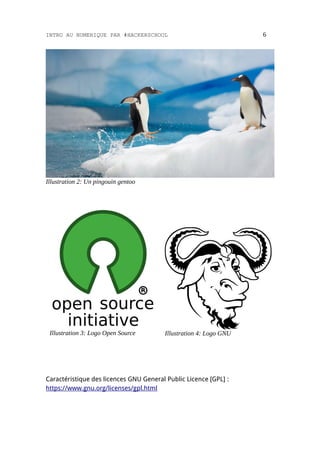 INTRO AU NUMERIQUE PAR #HACKERSCHOOL 6
Caractéristique des licences GNU General Public Licence [GPL] :
https://www.gnu.org...