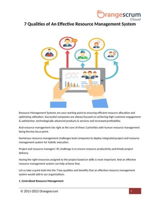 7 qualities of an effective resource management system | PDF