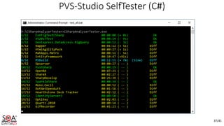 37/41
PVS-Studio SelfTester (С#)
 