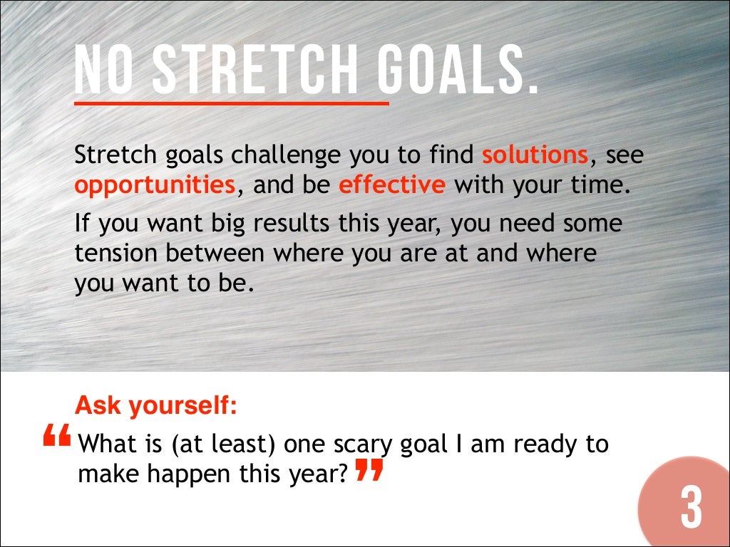 No stretch goals. Stretch goals
