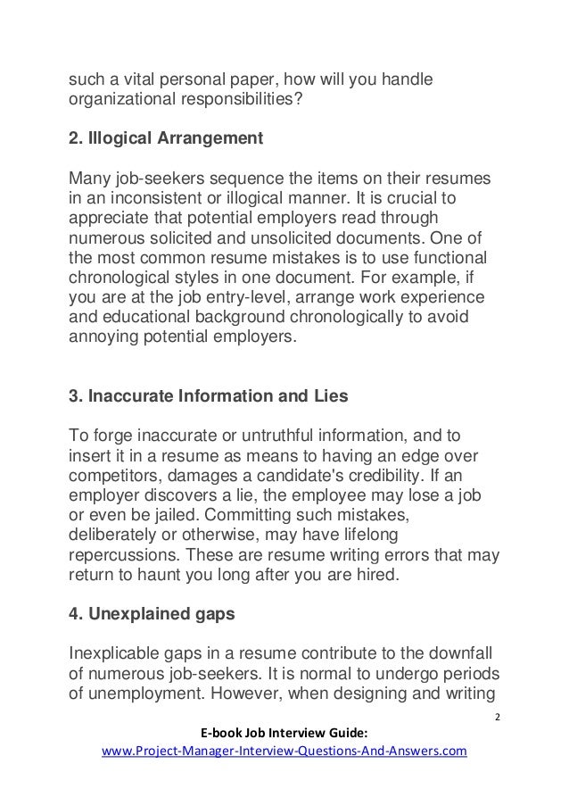 7 resume mistakes to avoid www project manager interview questions avoid resume mistakes