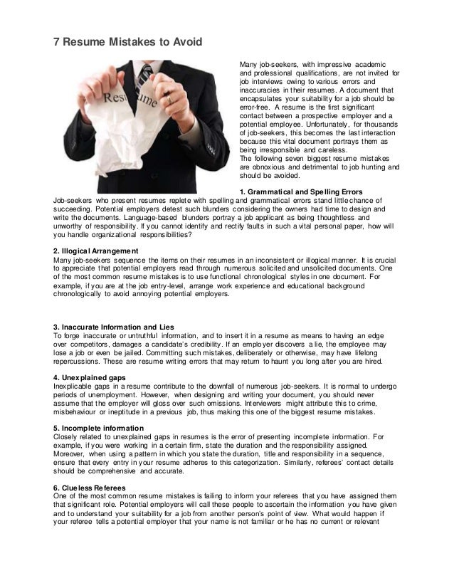 7 resume mistakes to avoid avoid resume mistakes