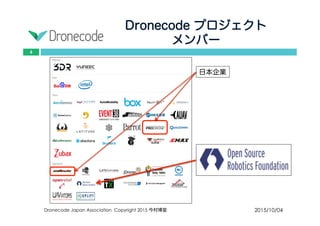 Dronecode プロジェクト
メンバー
2015/10/04Dronecode Japan Association Copyright 2015 今村博宣
6
日本企業
 