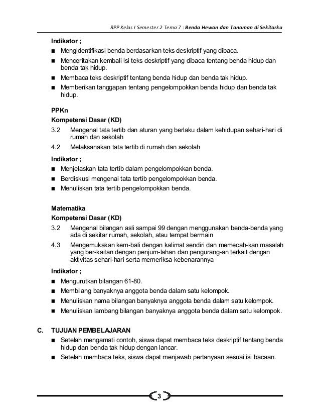 7 rpp sd kelas 1 semester 2 benda hewan dan tanaman di 7 rpp sd kelas 1 semester 2 benda hewan dan tanaman di