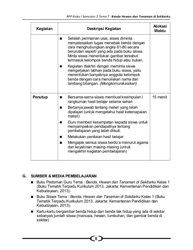 7 rpp sd kelas 1 semester 2 benda hewan dan tanaman di 7 rpp sd kelas 1 semester 2 benda hewan dan tanaman di