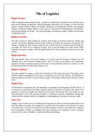 7 rs of logistics | DOCX