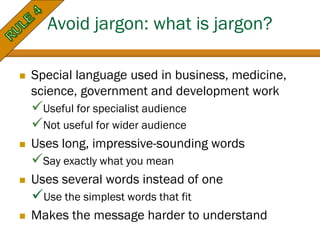 Avoid Using Jargon Example 7 rules for writing in plain english | PDF
