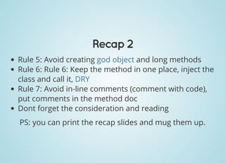 7 rules of simple and maintainable code | PDF
