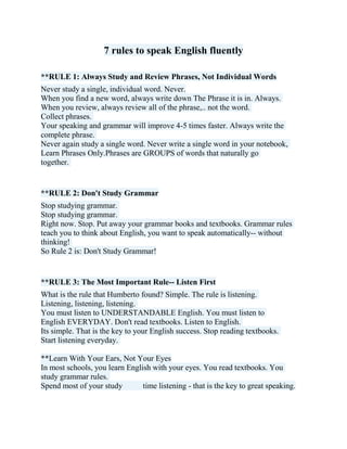 7 Rules To Speak English Fluently