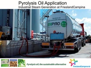Pyrolysis Oil Application
Industrial Steam Generation at FrieslandCampina
 