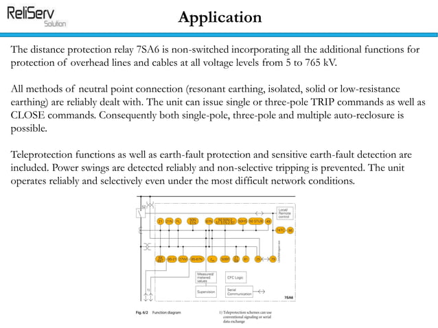 7SA61 Distance Protection Relay For All Voltage Levels | PPT