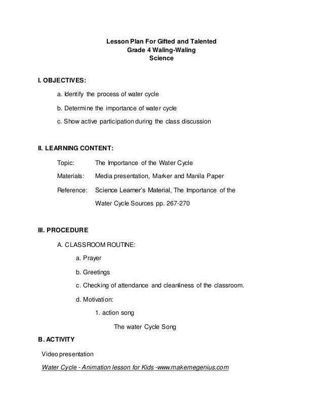 Detailed Lesson Plan In Science Iv Uses Of Water Pdf Lesson Plan Fresh ...