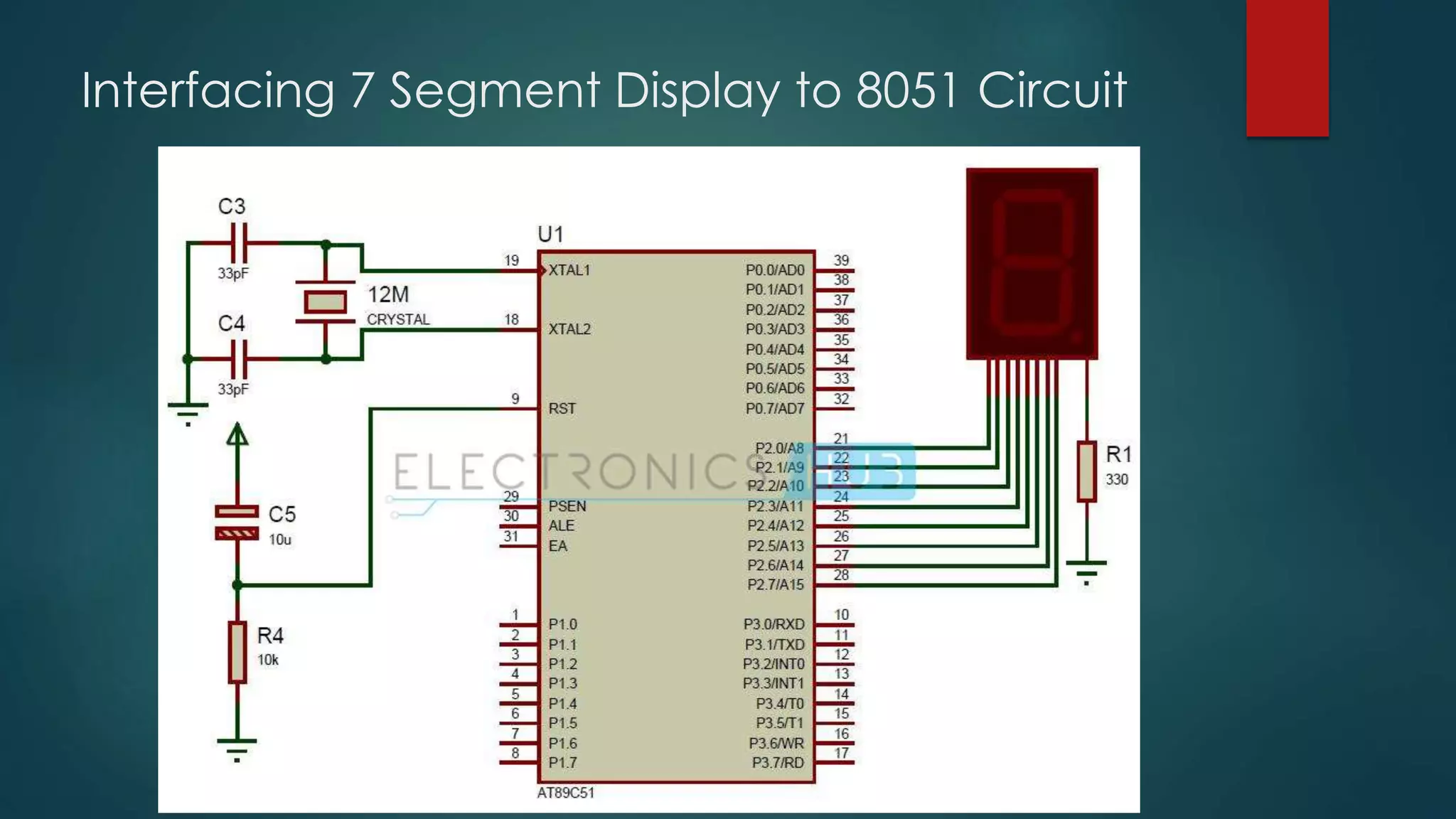 7 segment led interfacing with 8051 | PPTX | Computer Peripherals ...