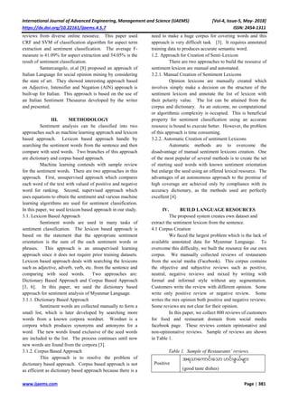 Senti-Lexicon and Analysis for Restaurant Reviews of Myanmar Text | PDF ...