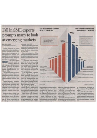 7 sep china daily fall in sme exports prompts many to look at emerging markets