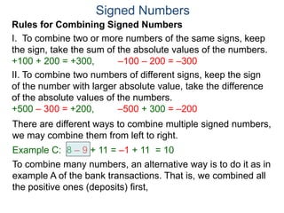 7 signed numbers addition and subtraction | PPTX